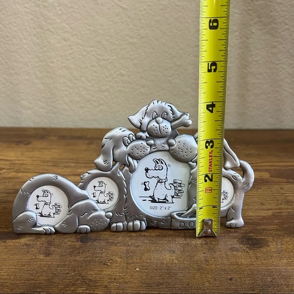 ABC DISTRIBUTING INC ADORABLE PEWTER 4 DOGGY 4" TALL X 7 3/8" PICTURE FRAME CUTE - Picture 5 of 5